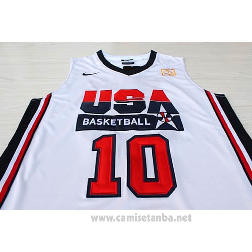 Camiseta USA 1992 Clyde Drexler #10 Blanco